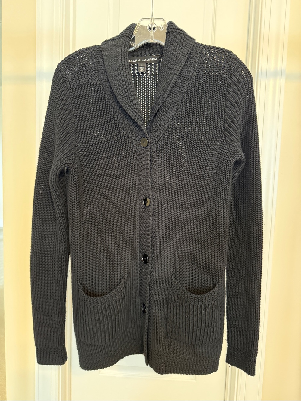 Ralph Lauren Women’s Shawl Collar Button Cardigan - Black